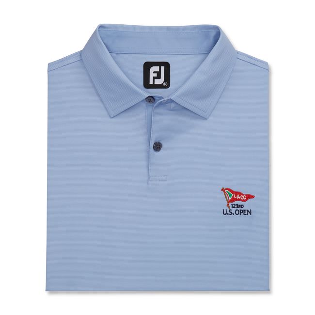 Camisas Footjoy 2023 U.S. Open Micro Feeder Stripe Lisle Self Collar Hombre Azur | BRIQSNP-63