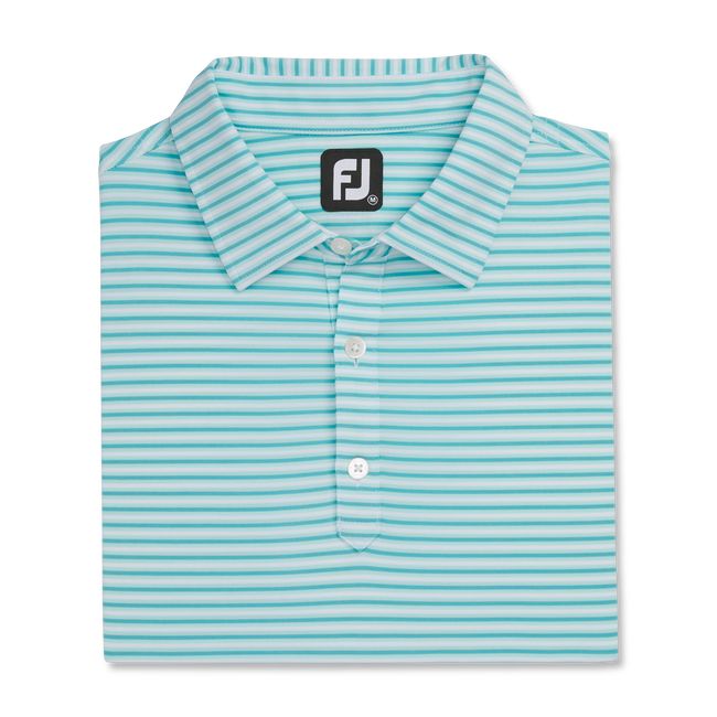 Camisas Footjoy Lisle Even Stripe Self Collar Hombre Turquesa | TMSZCER-62