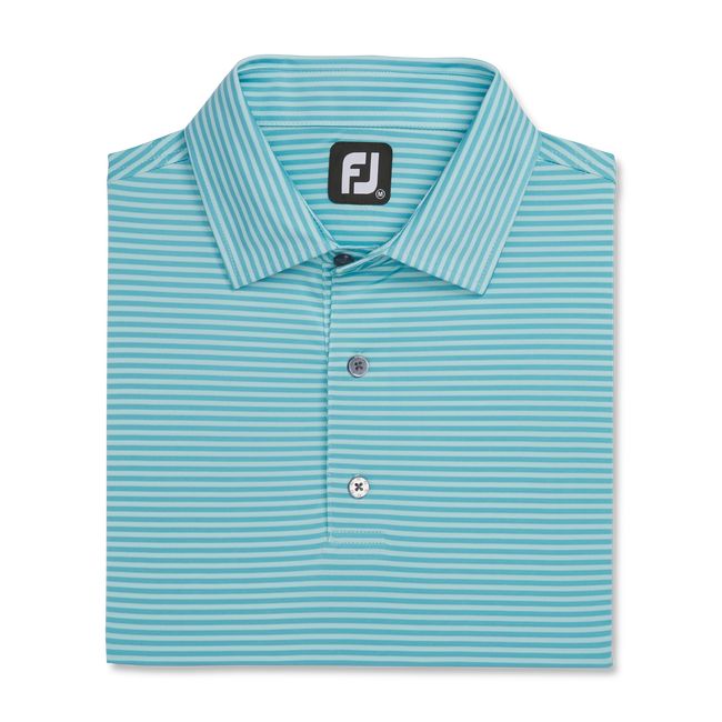 Camisas Footjoy Lisle Feeder Stripe Self Collar Hombre Turquesa | RQMIFZU-93