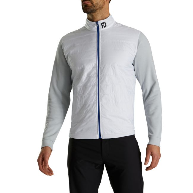 Chaquetas Footjoy Full-Zip Híbrido Hombre Blancas Gris | TGSVNHQ-01