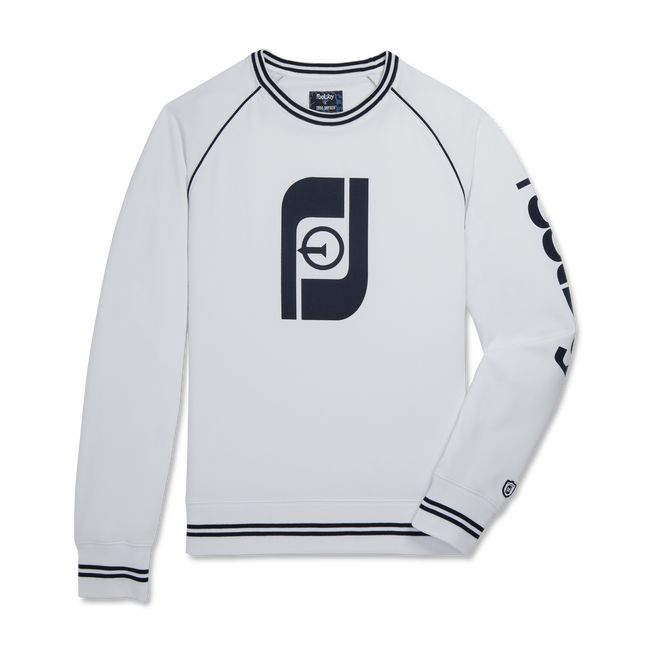 Sudaderas Footjoy French Terry Raglan Crewneck Hombre Blancas | VNAFWDQ-12