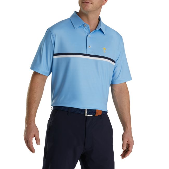 Camisas Footjoy 1927 Trophy Double Chest Stripe Self Collar Hombre Azules | QJNUCVR-60