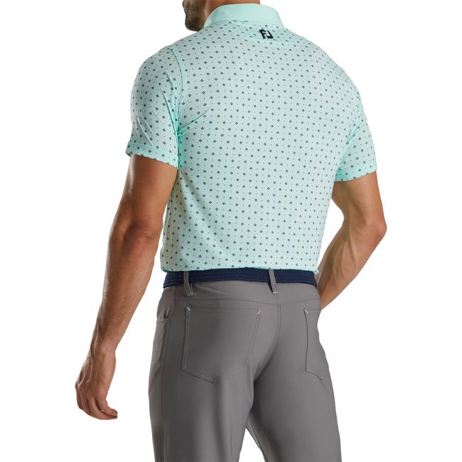 Camisas Footjoy Atléticos Fit Deco Print Self Collar Hombre Verde Menta | OBUXIJZ-50