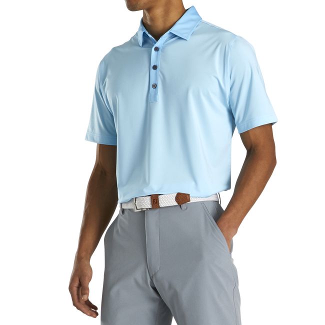 Camisas Footjoy Atléticos Fit Lisle End-On-End Self Collar Hombre Azur | SFCXVQO-20