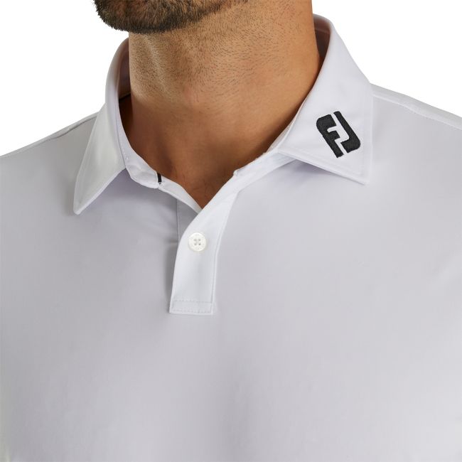 Camisas Footjoy Atléticos Fit Solid Lisle Self Collar Hombre Blancas | HWJLQUG-26