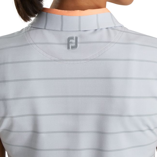 Camisas Footjoy Cap Sleeve Birdseye Stripe Jacquard Mujer Gris | YCZXRBA-78