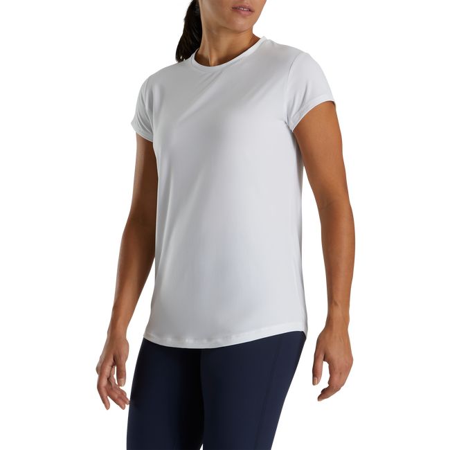 Camisas Footjoy Corta Sleeve Crew Neck Mujer Blancas | BMTIGNE-08