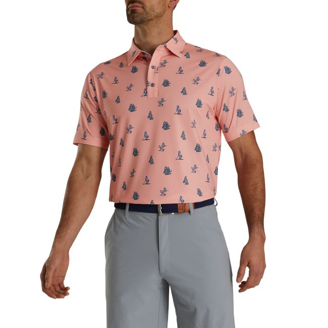 Camisas Footjoy Coyote Print Lisle Self Collar  Hombre Rosas | OEYVXKC-70