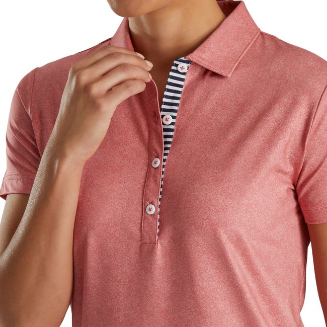 Camisas Footjoy Heather Lisle Self Collar Mujer Rojas | OBYNCQU-12