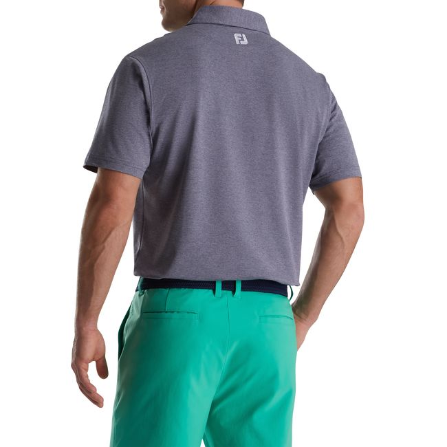 Camisas Footjoy Heather Stretch Pique Solid Self Collar Hombre Gris | PJYCXEQ-27