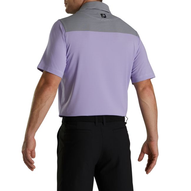 Camisas Footjoy Lisle End-On-End Block Self Collar Hombre Gris Moradas | XKJAHVL-25