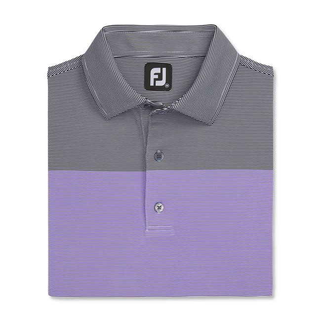 Camisas Footjoy Lisle End-On-End Block Self Collar Hombre Gris Moradas | XKJAHVL-25