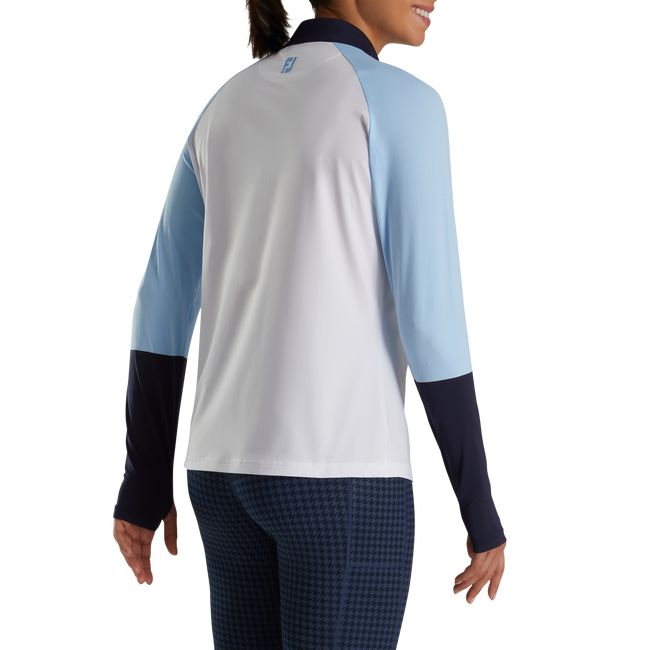 Camisas Footjoy Micro Stripe Sun Protection Mujer Blancas Azules | CXDRHGP-42