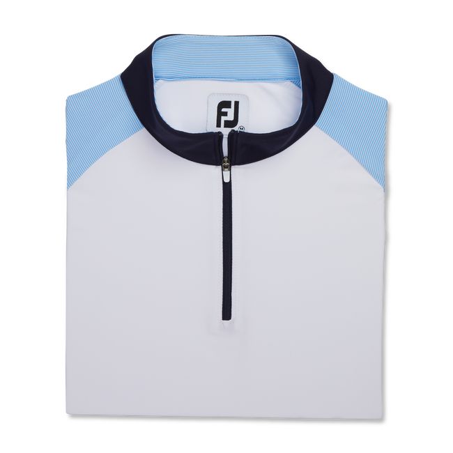 Camisas Footjoy Micro Stripe Sun Protection Mujer Blancas Azules | CXDRHGP-42