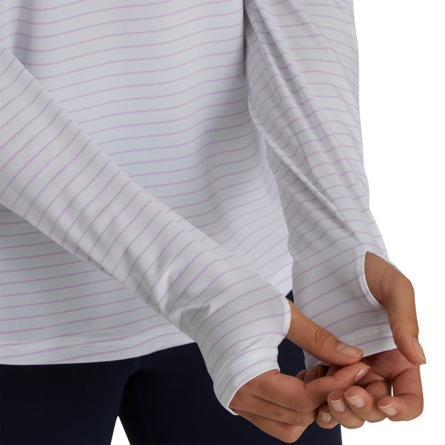 Camisas Footjoy Pin Stripe Sun Protection Mujer Blancas | CESGTOR-32