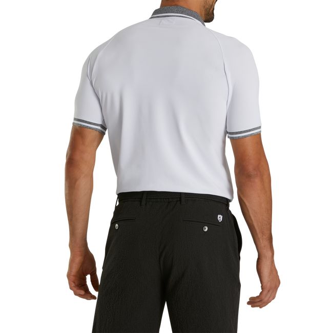 Camisas Footjoy Raglan Knit Pique Polo Hombre Blancas | MFYHNZE-94