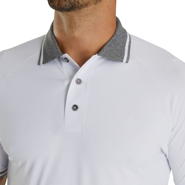 Camisas Footjoy Raglan Knit Pique Polo Hombre Blancas | MFYHNZE-94