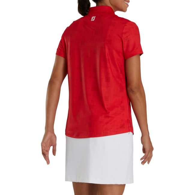 Camisas Footjoy Ryder Cup Tonal Print Self Collar Mujer Rojas | HXRJFCM-35