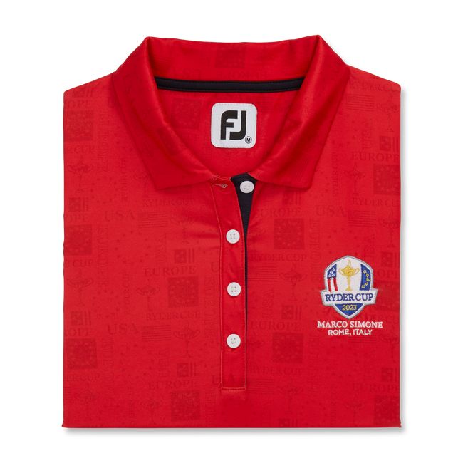 Camisas Footjoy Ryder Cup Tonal Print Self Collar Mujer Rojas | HXRJFCM-35