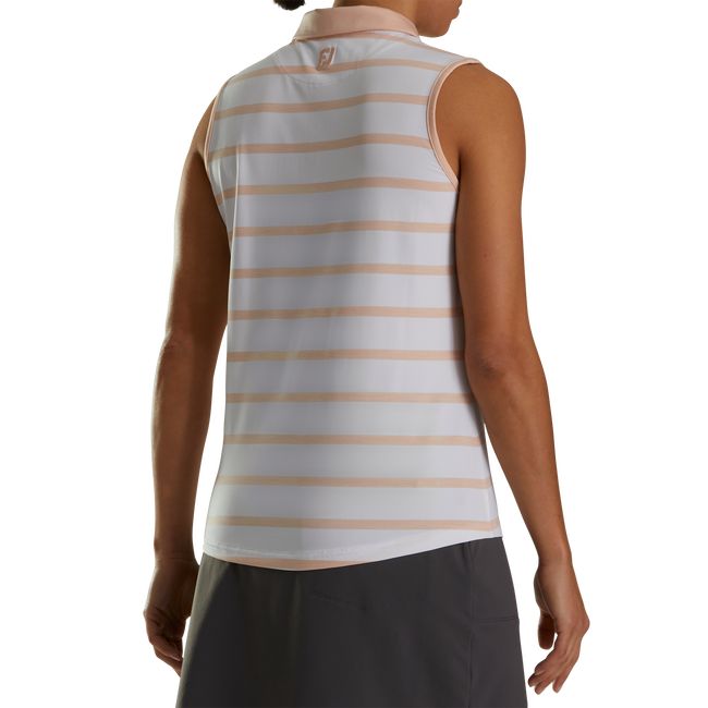 Camisas Footjoy Sin Manga Spacedye Stripe Mujer Blancas | ZSGFDEM-29