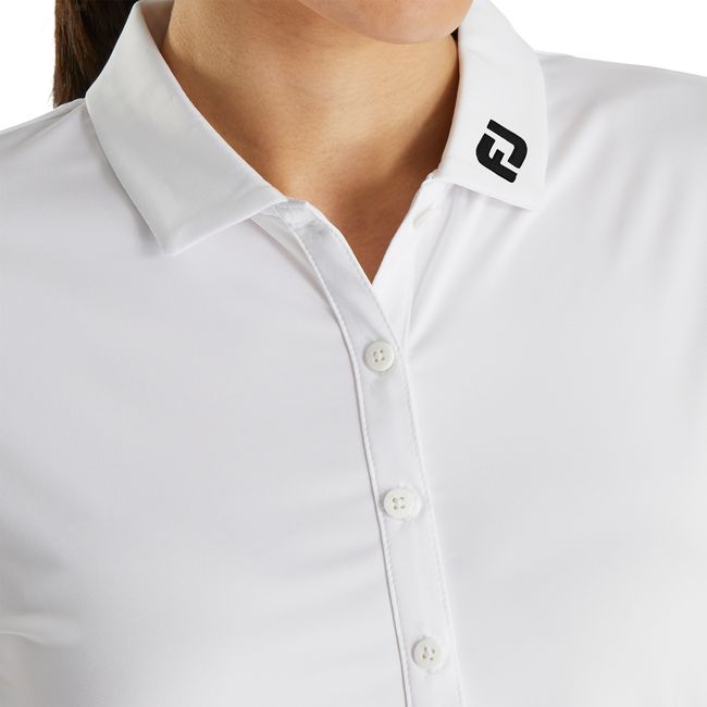 Camisas Footjoy Solid Lisle - Fj Tour Collar Mujer Blancas | IHFNBYL-57