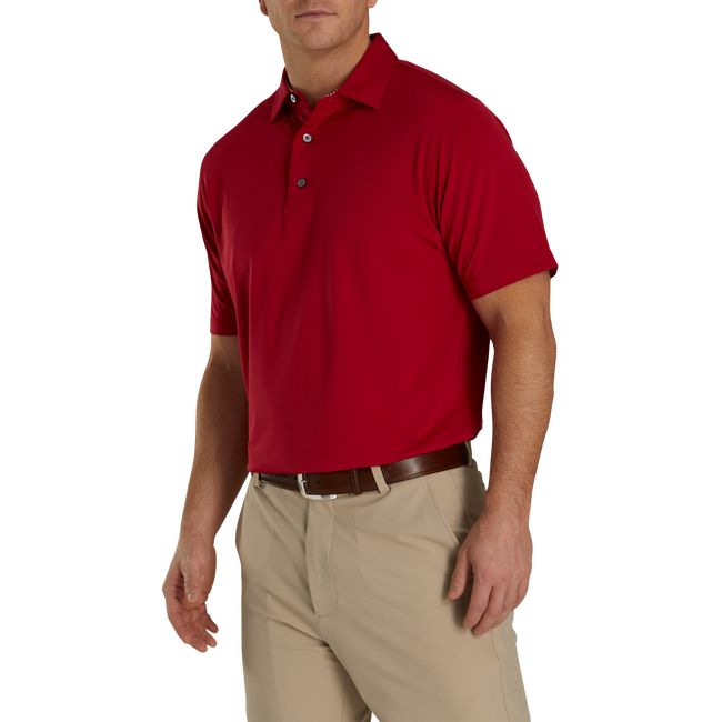 Camisas Footjoy Solid Lisle Self Collar Hombre Rojas | AQSCVPI-39