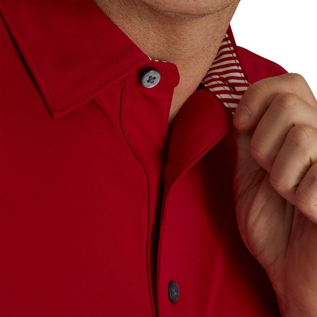 Camisas Footjoy Solid Lisle Self Collar Hombre Rojas | AQSCVPI-39