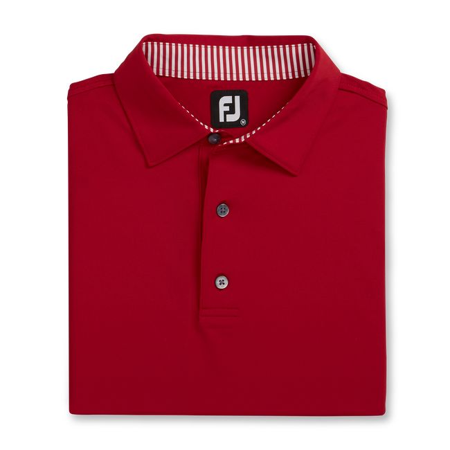 Camisas Footjoy Solid Lisle Self Collar Hombre Rojas | AQSCVPI-39