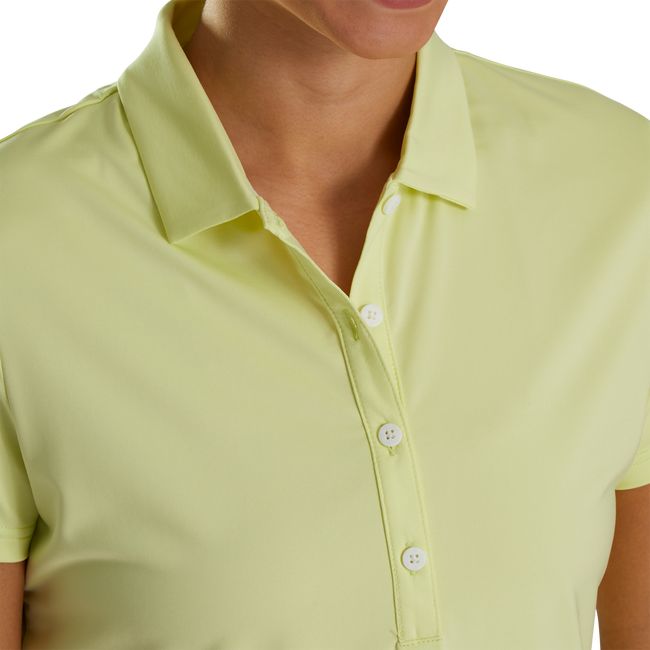 Camisas Footjoy Solid Lisle Self Collar Mujer Amarillo | MJZEQSD-92