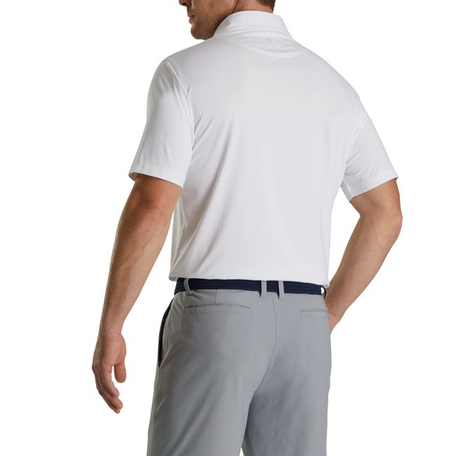 Camisas Footjoy Solid Lisle Set On Placket Hombre Blancas | BRJGZTO-19