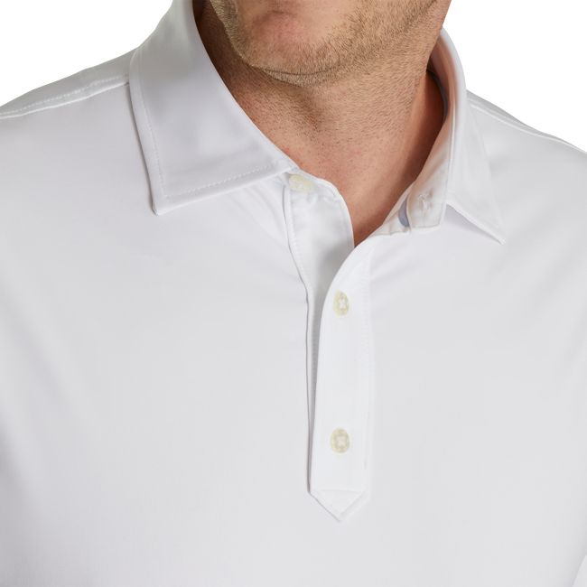 Camisas Footjoy Solid Lisle Set On Placket Hombre Blancas | BRJGZTO-19