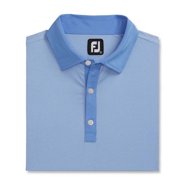 Camisas Footjoy Stretch Lisle Mini Check Print Hombre Azules | LHNWGJC-14