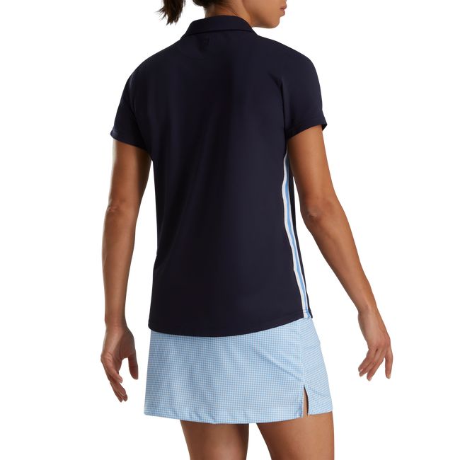 Camisas Footjoy Stripe Ribbon Trim Mujer Azul Marino | PUNOIVG-59