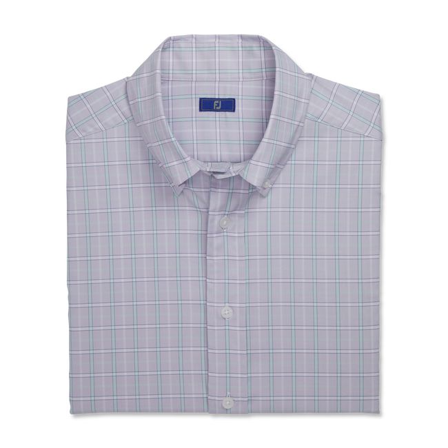 Camisas Footjoy Super Soft Woven Plaid Hombre Azur | HZDWOJU-98