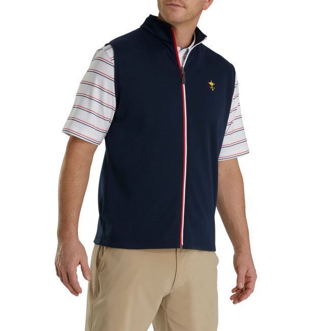 Chalecos Footjoy 1927 Trophy Full-Zip Hombre Azul Marino | IGYZPUL-76