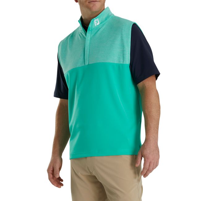 Chalecos Footjoy Heather Yoke Half-Zip - Fj Tour Logo Hombre Verde | LYPOZTC-76