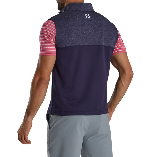 Chalecos Footjoy Heather Yoke Half-Zip - Fj Tour Collar Hombre Azul Marino | YKDUBRQ-16