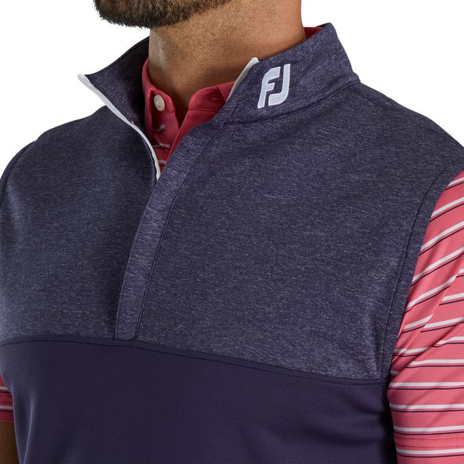 Chalecos Footjoy Heather Yoke Half-Zip - Fj Tour Collar Hombre Azul Marino | YKDUBRQ-16