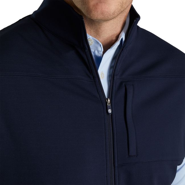 Chalecos Footjoy Ottoman Knit Full-Zip Hombre Azul Marino | JUSZMOK-05