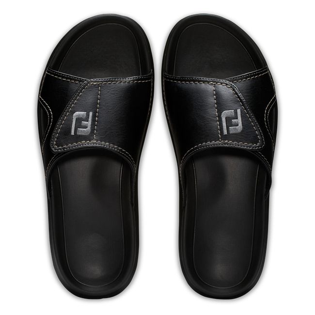 Sandalias de Diapositivas Footjoy Fj Hombre Negras | PLAEOVX-46