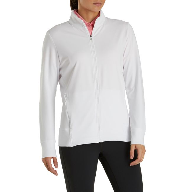 Sudaderas Footjoy Full-Zip Panel Pocket Mid Layer Mujer Blancas | YABCMZD-40