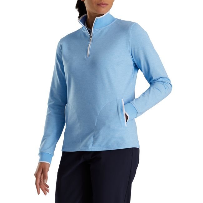 Sudaderas Footjoy Half-Zip Fleece Back Pique Mid-Layer Mujer Azules | ZMTKAJF-79