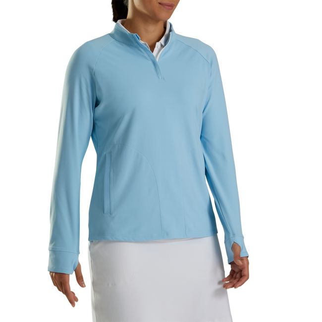 Sudaderas Footjoy Half-Zip Mid-Layer Mujer Azules | WNXSFJR-04