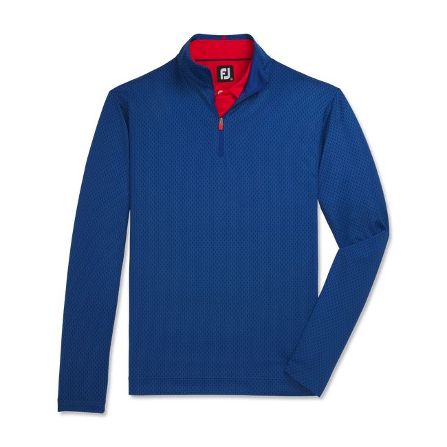 Sudaderas Footjoy Tonal Print Knit Mid-Layer Hombre Azules | HBMKXZS-21