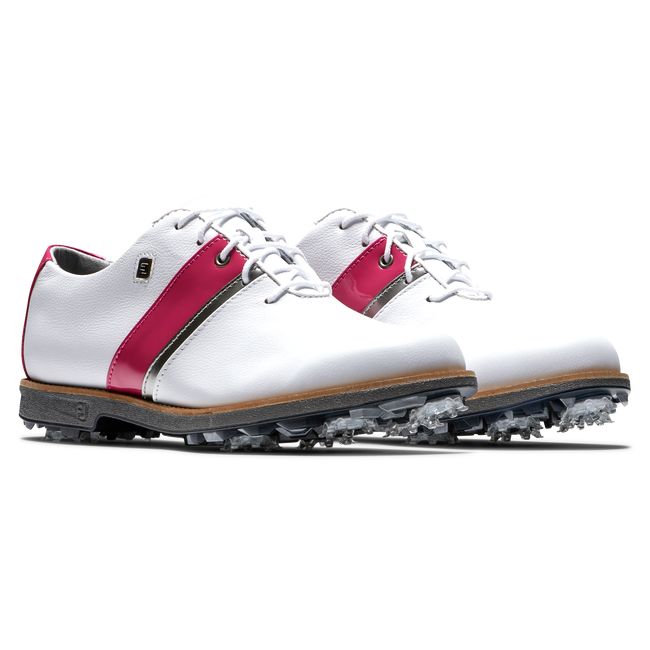 Zapatos Golf Con Pinchos Footjoy MyJoys Premiere Series - Traditional Mujer Blancas Fucsia | SDUMCKZ-49