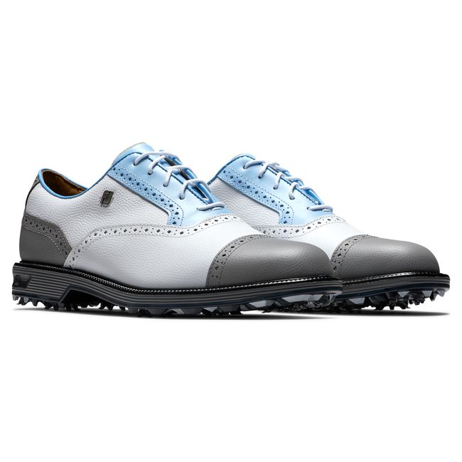 Zapatos Golf Con Pinchos Footjoy Myjoys Premiere Series - Tarlow Hombre Blancas Azules Claro Gris | KHTCPSD-63