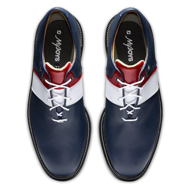 Zapatos Golf Con Pinchos Footjoy Myjoys Premiere Series - Packard Hombre Azul Marino Blancas | XPUCYLI-06