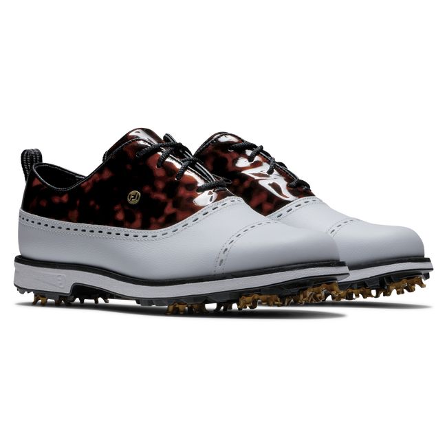 Zapatos Golf Con Pinchos Footjoy Premiere Series - Cap Puntera Mujer Blancas Negras | YNIEGUC-61