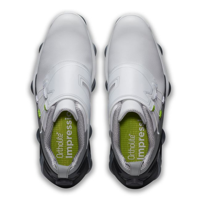 Zapatos Golf Con Pinchos Footjoy Tour Alpha Boa Hombre Blancas Gris | IKDWZAB-14