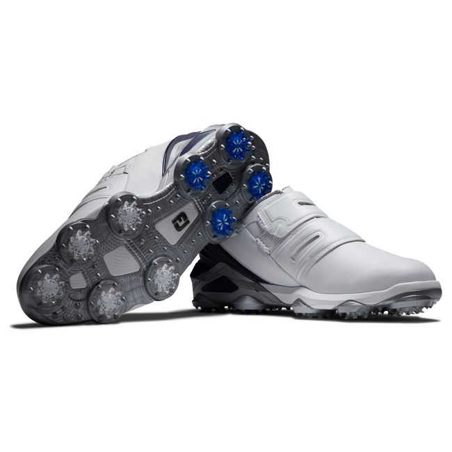 Zapatos Golf Con Pinchos Footjoy Tour Alpha Dual Boa Hombre Blancas Gris | MVWAXFJ-37